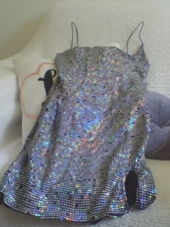 SILVER Sequin Bodycon Dress - Picture 6 of 7
